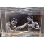 Signed Black And White Photograph Of Muhammad Ali Vs Joe Frazier