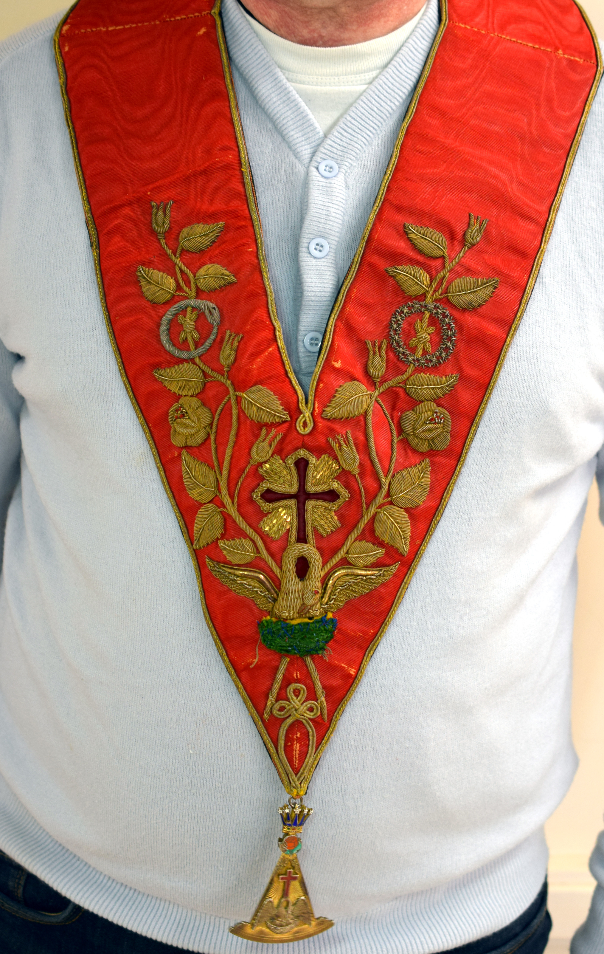 Masonic Sash With Masonic Jewel Medal 1885