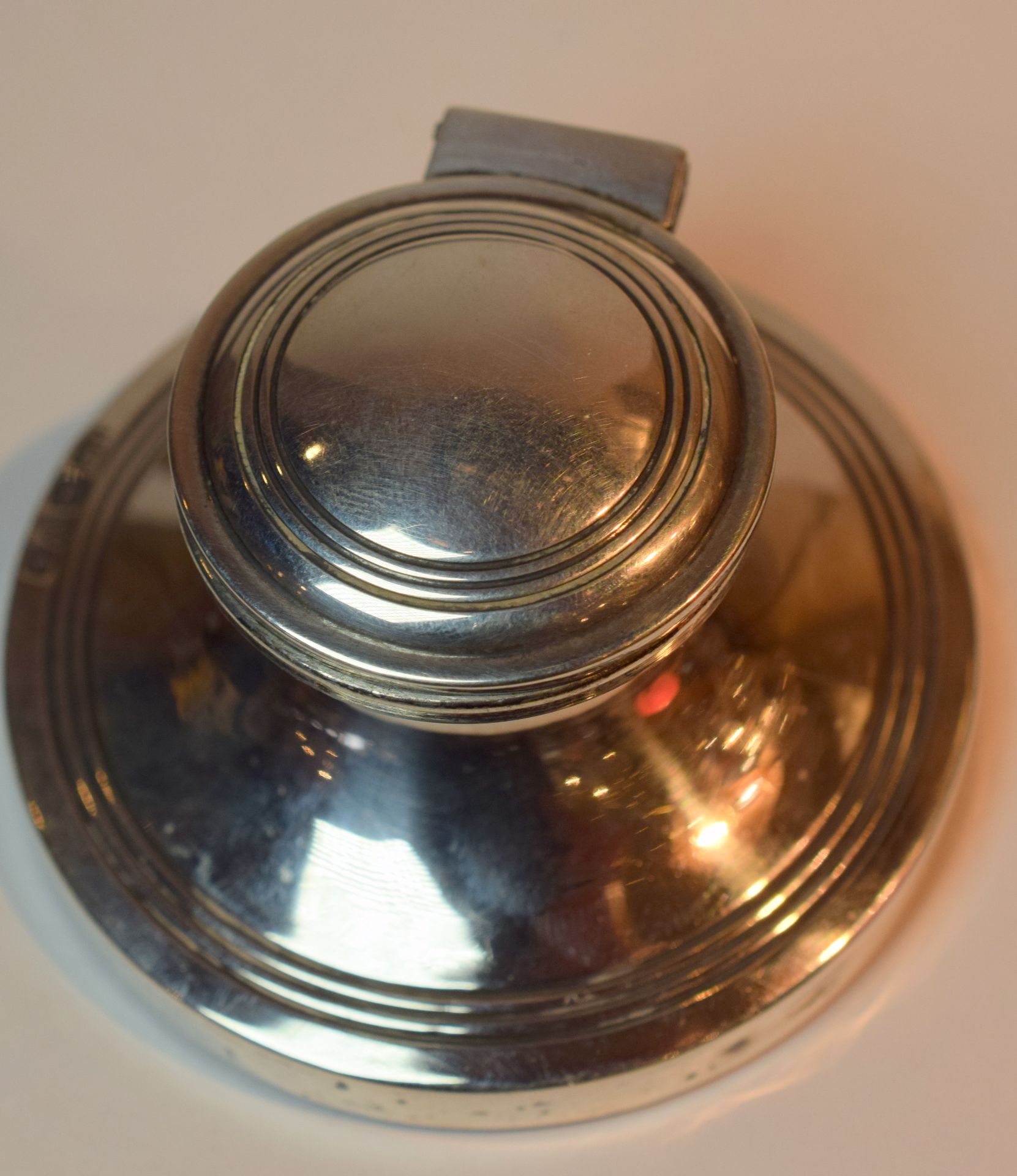 Chester Silver Inkwell With Glass Liner And Silver Plate - Image 6 of 7