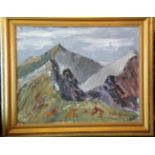 Attributed to Sir Kyffin Williams Oil On Board Of Snowdon