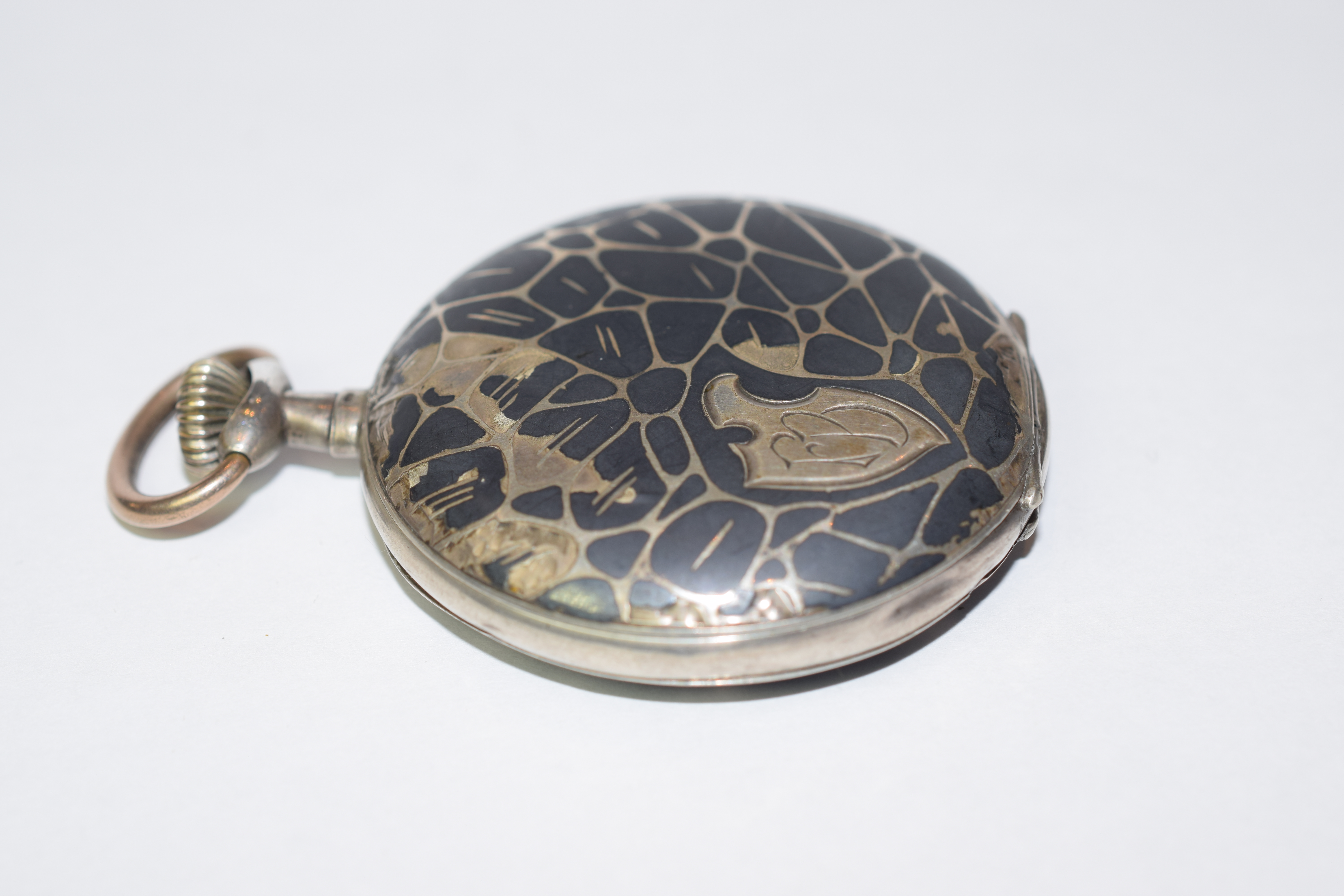 Lafarge Hunter Silver Niello Pocket Watch - Image 4 of 5