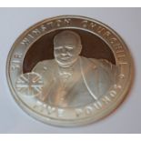 2006 Jersey Sir Winston Churchill £5 Five Pound Silver Proof Coin In Case And With Certificate