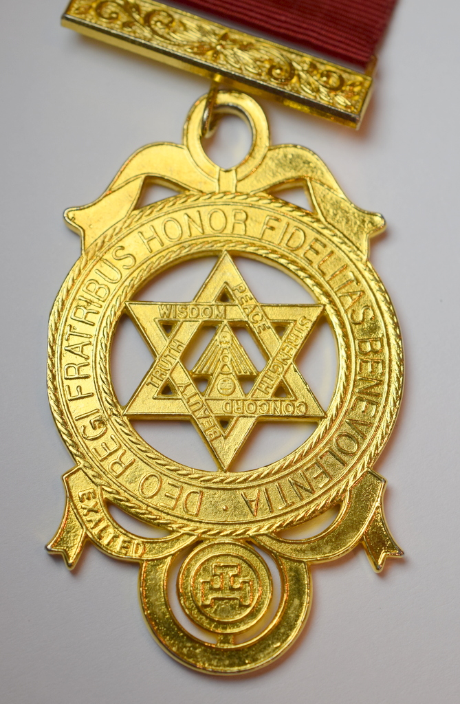 Masonic Exalted Medal On Red Ribbon