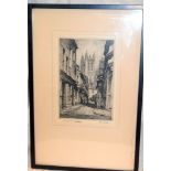 Adrian Hill Lithograph Of Butchery Lane