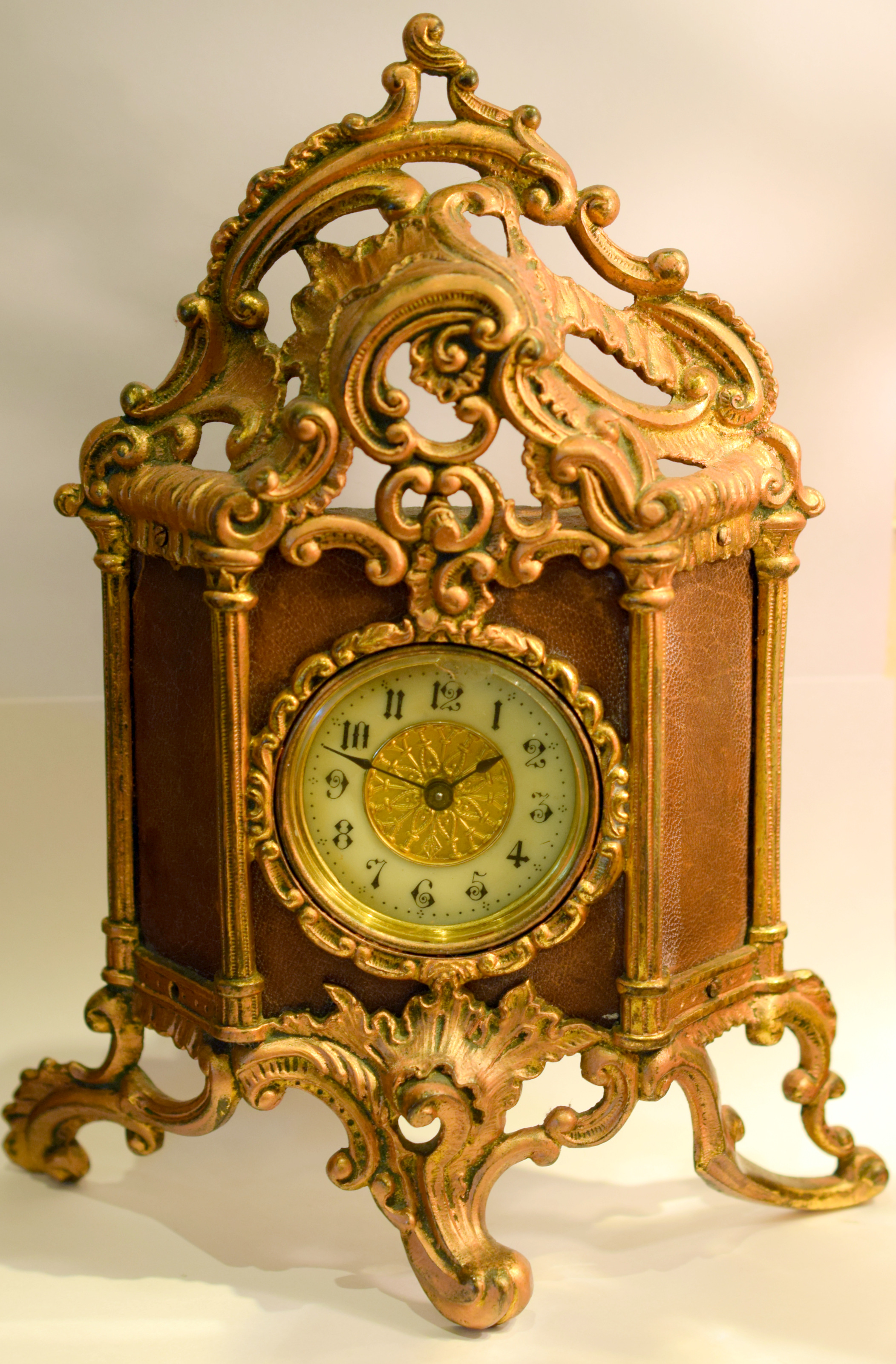 Small Rococco Style British Mantel Clock United Clock Co Birmingham