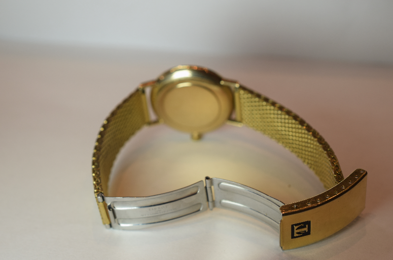 9ct Gold Omega Manual Wind On Mesh Bracelet Complete With Box - Bild 7 aus 9