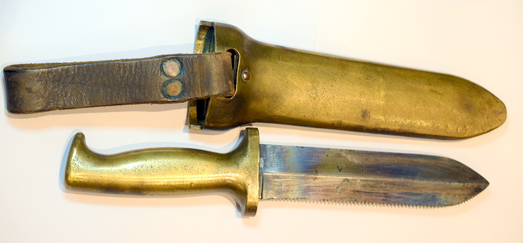 Rare C.E.Heinke Bronze Diver's Knife And Scabbard ***Reserve lowered***