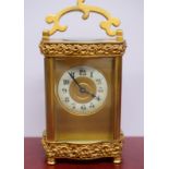 French Brass Serpentine Carriage Clock c1880s