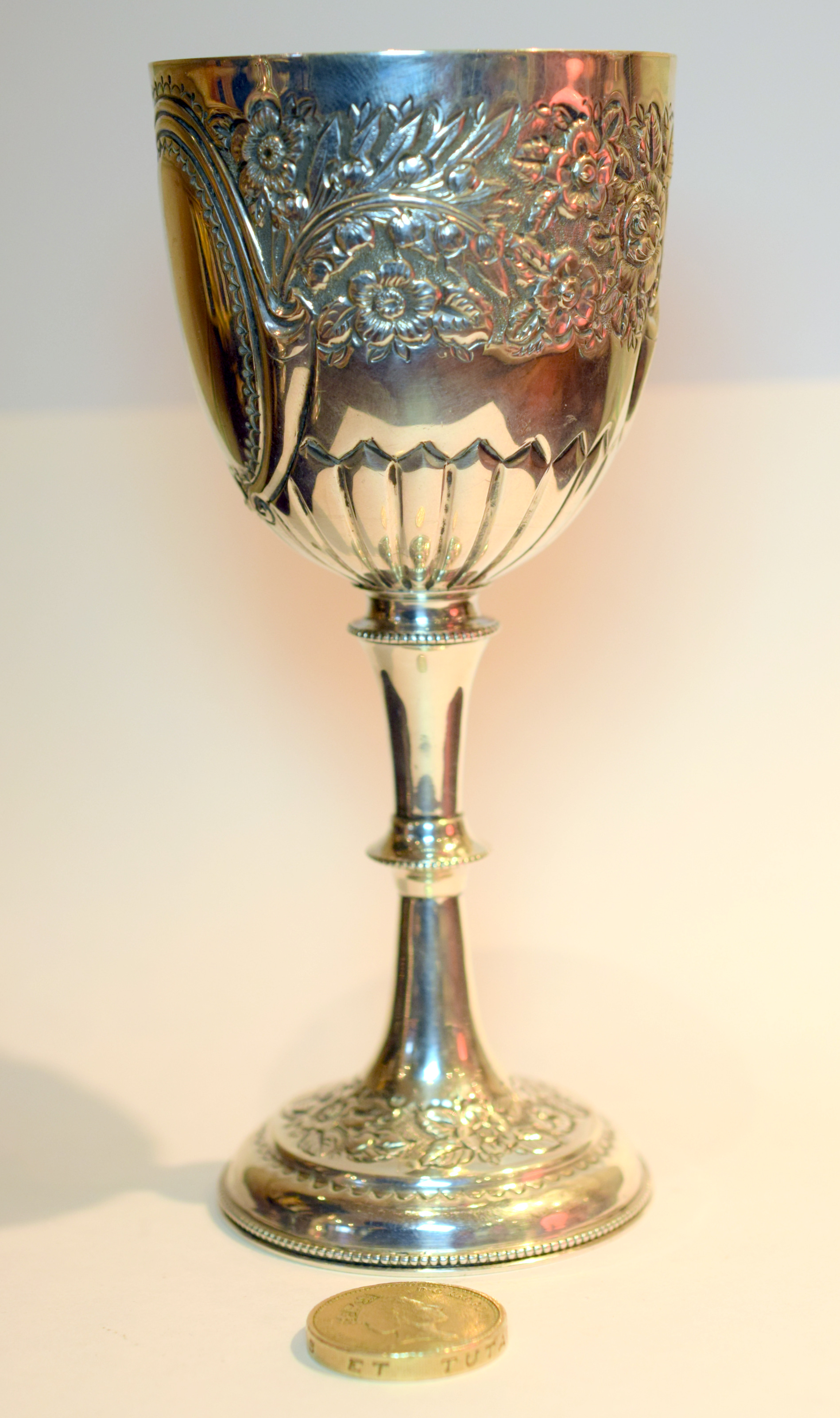 Rococco Style Silver Goblet Or Chalice Birmingham 1893