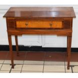 Mahogany And Elm Single Drawer Side Table/Desk