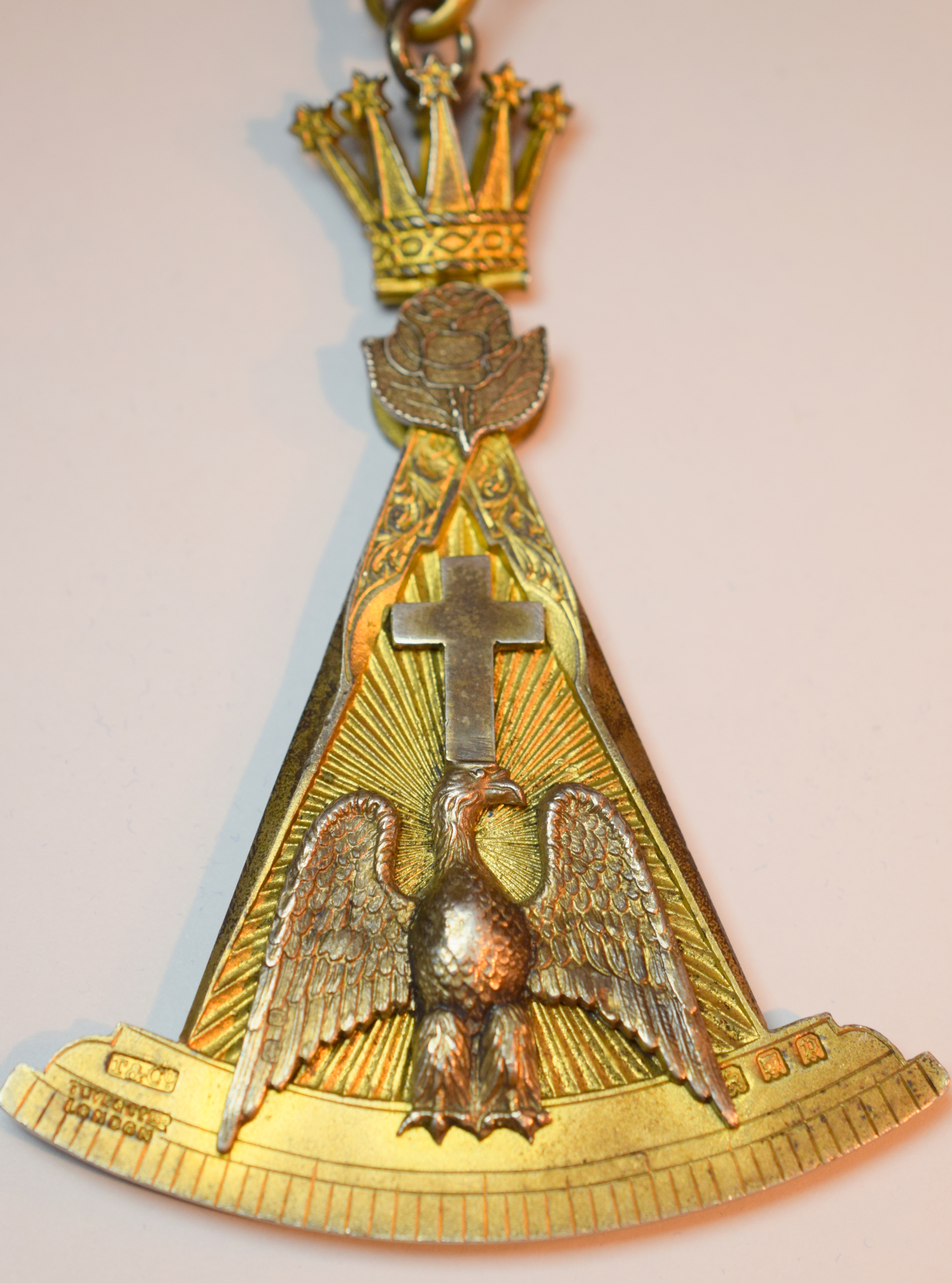 Masonic Sash With Masonic Jewel Medal 1885 - Image 4 of 6
