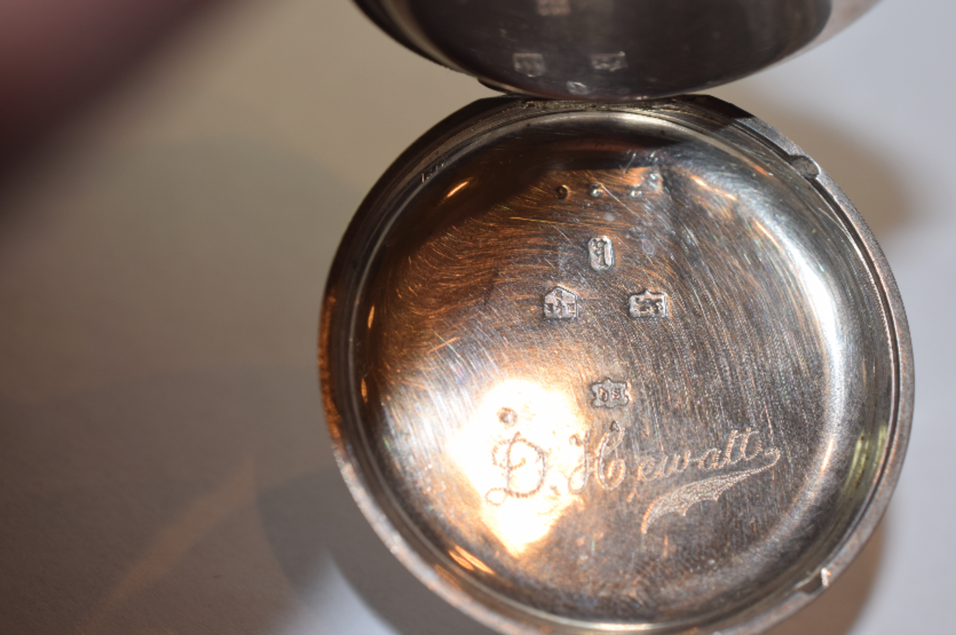 Open Face Silver Pocket Watch With Engraving Roman Numerals - Image 4 of 5