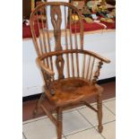 Victorian Ash And Elm Windsor Armchair late 1800s