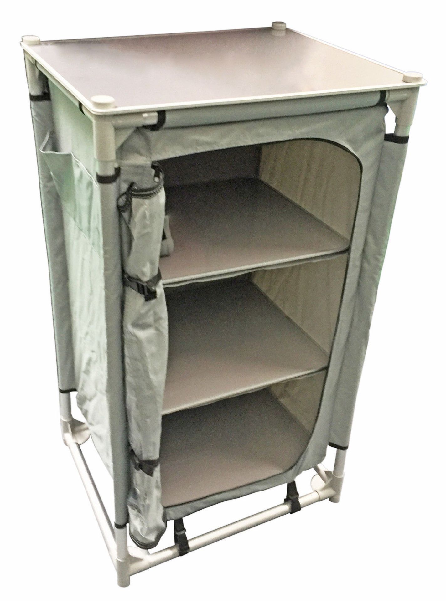 ALUMINIUM SINGLE CAMPING CUPBOARD - QTY: 1 Weighing only 5.5kgs it is supplied in carry bag, with