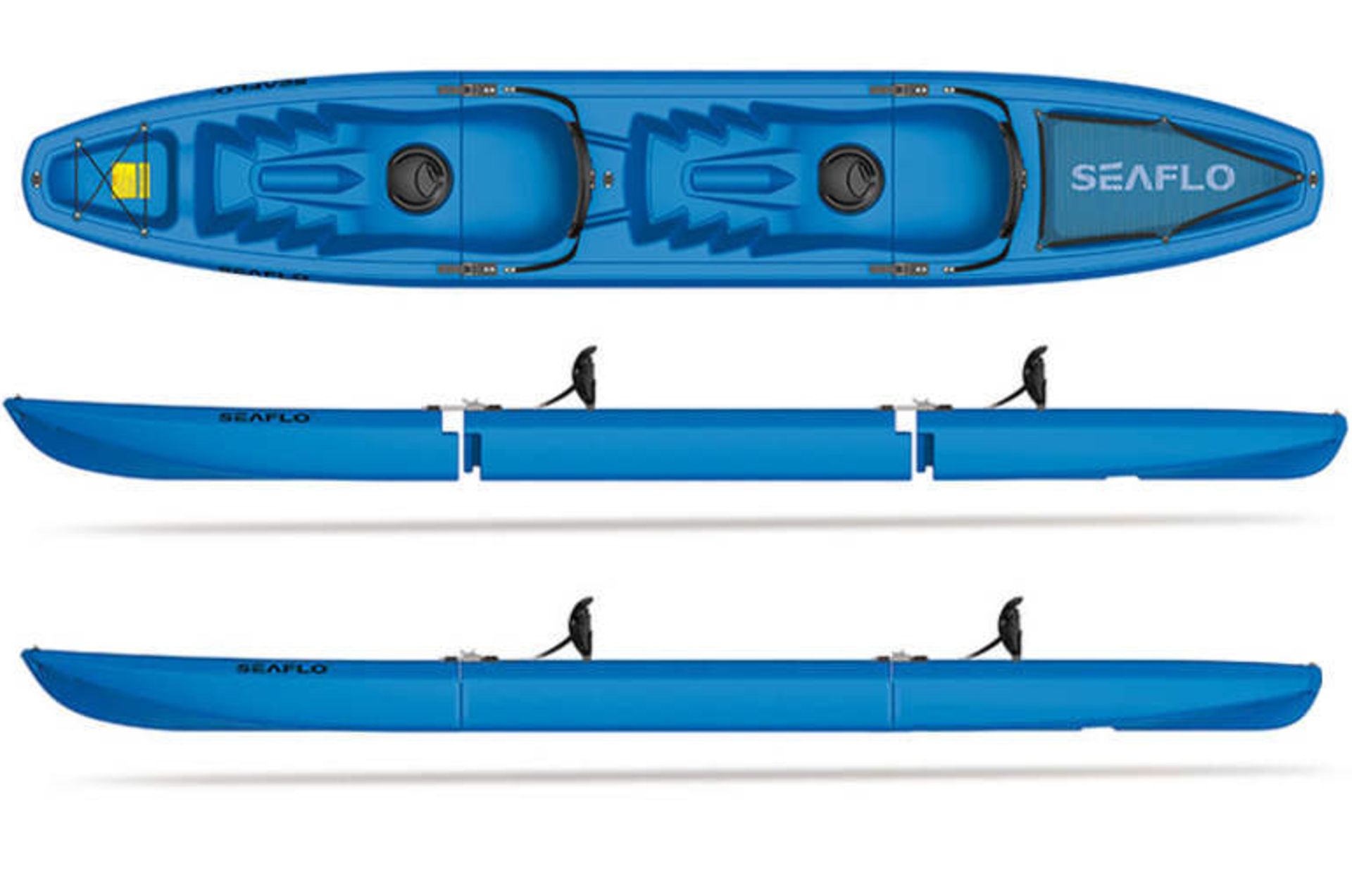 SINGLE OR 2 ADULT SIT ON 3 PIECE KAYAK - QTY: 1 A space saving kayak that is easy to transport as it - Image 2 of 2