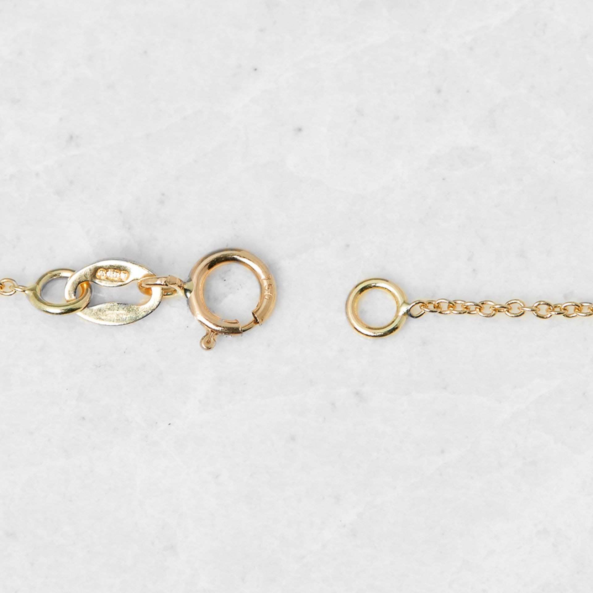 Tiffany & Co 18k Yellow Gold 2.00ct Diamond Open Heart Elsa Peretti Necklace - Image 3 of 6