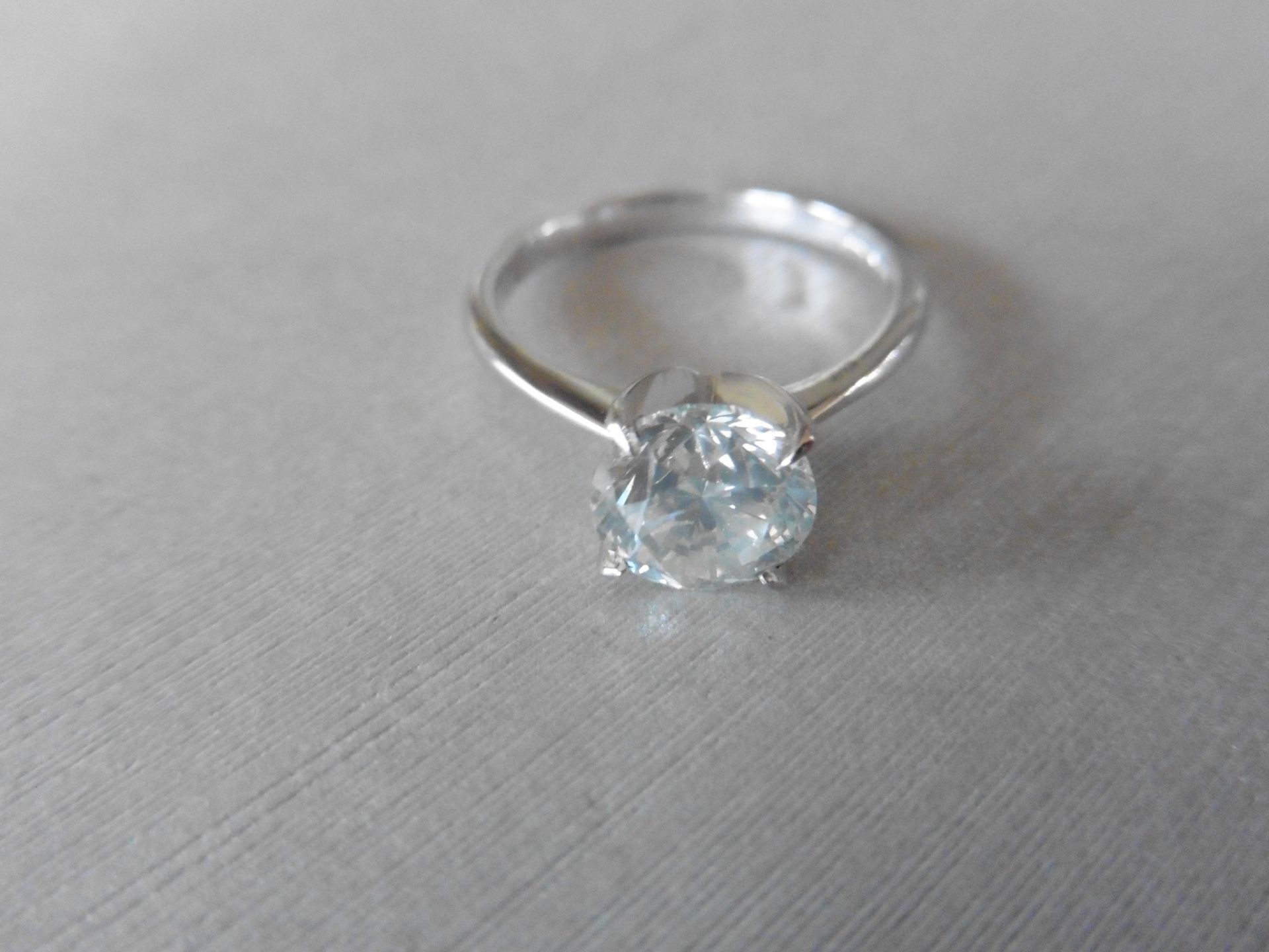 1.51ct diamond solitaire ring. Set in 18ct white gold. F colour si2 clarity. Ring size M. Hallmarked - Image 2 of 4