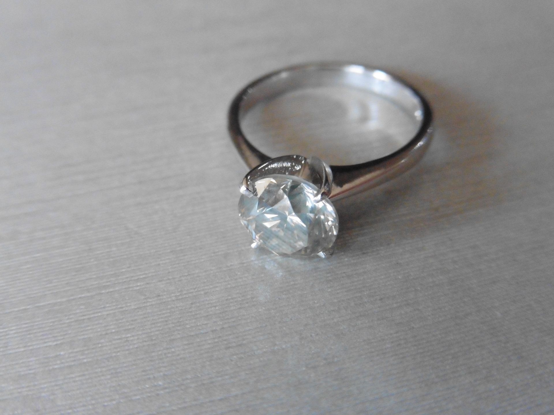 2.52ct diamond solitaire ring with a single brilliant cut diamond. L colour and si1 clarity. Set - Image 4 of 5