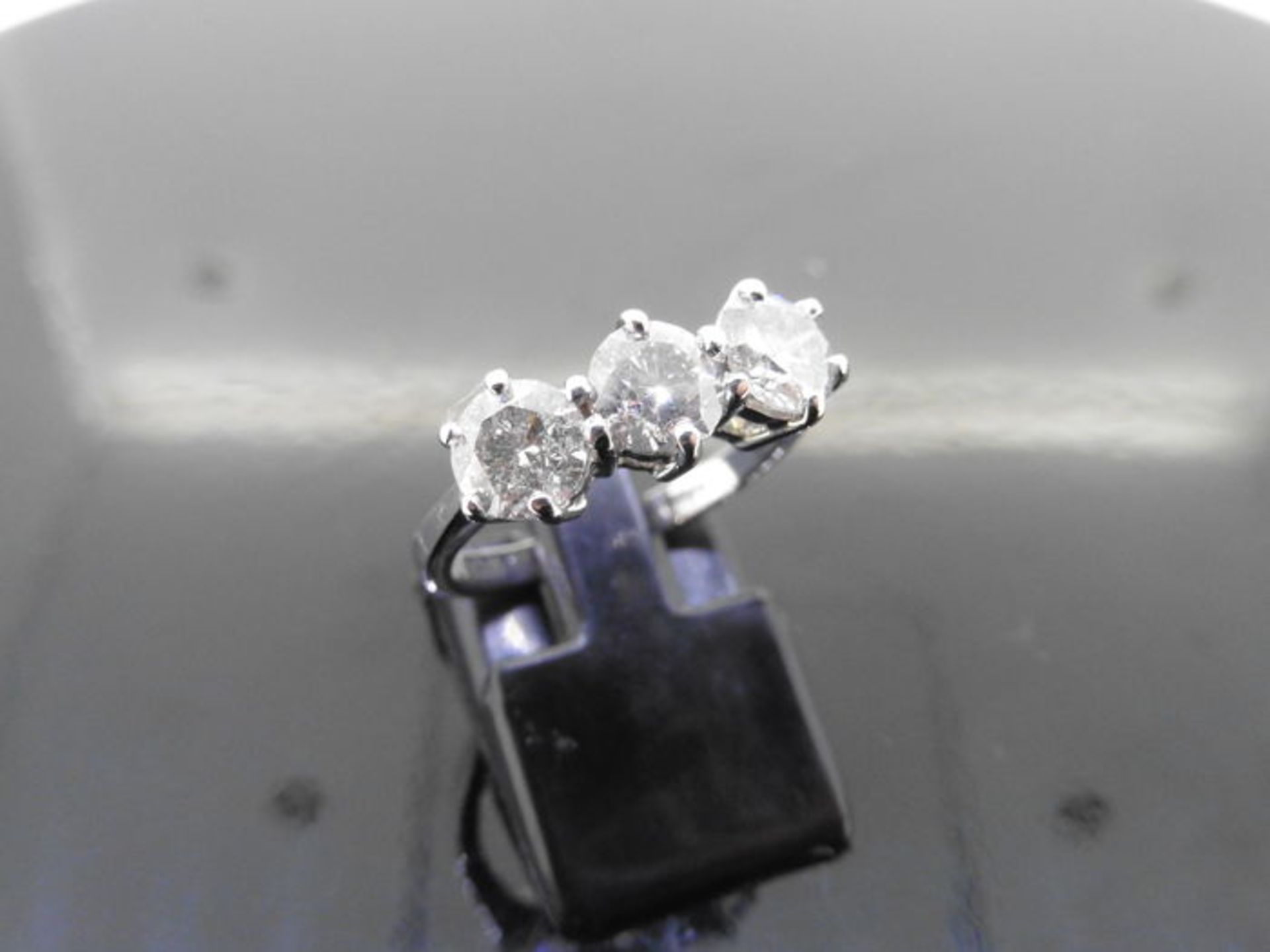 3.00ct diamond trilogy ring. 3 brilliant cut diamonds ( enhanced stones ) I/J colour, P1 clarity.