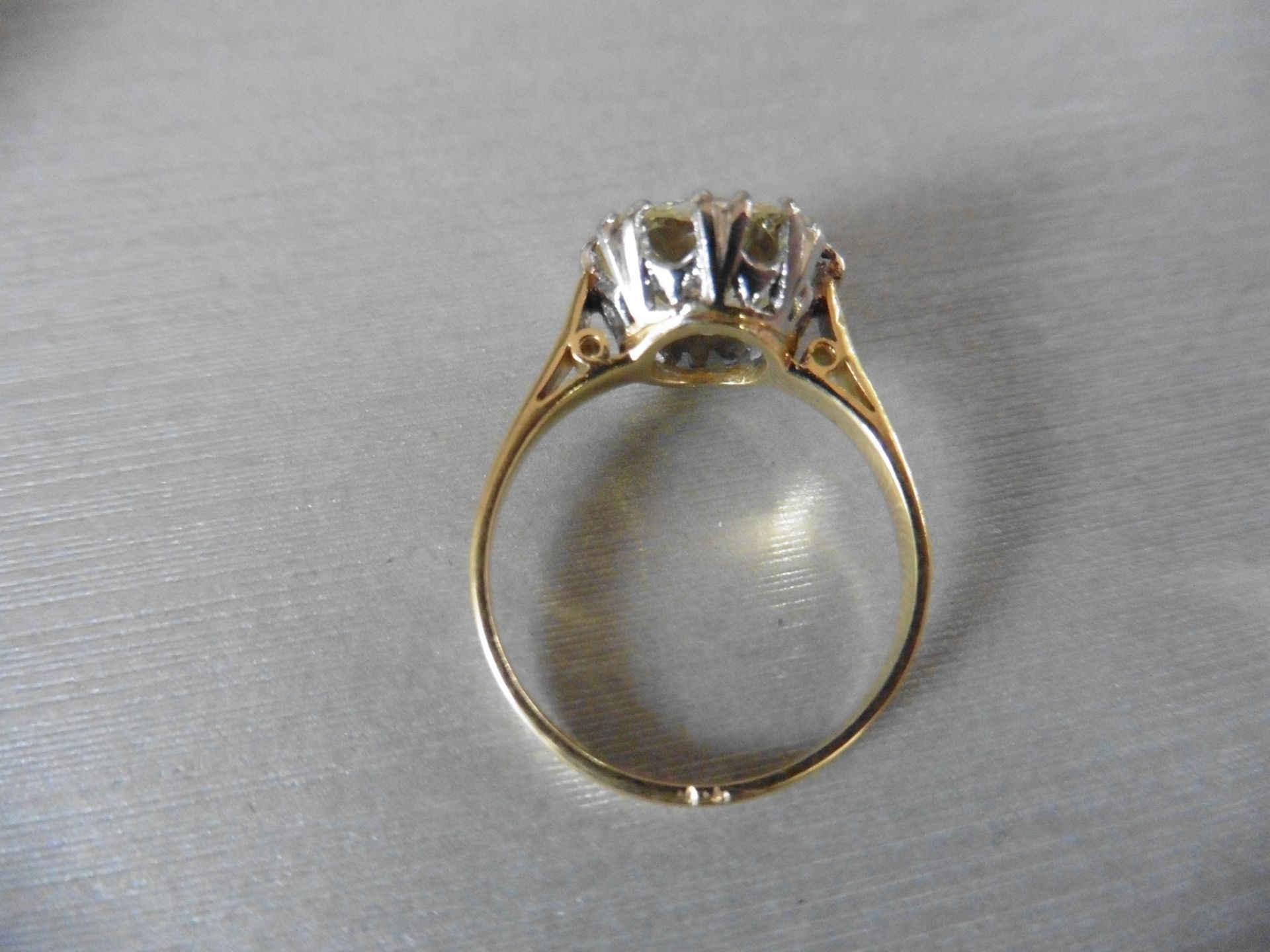 3.43ct solitaire ring. Set with an old cut diamond, fancy yellow colour, VS clarity. 16 (Double) - Image 4 of 6