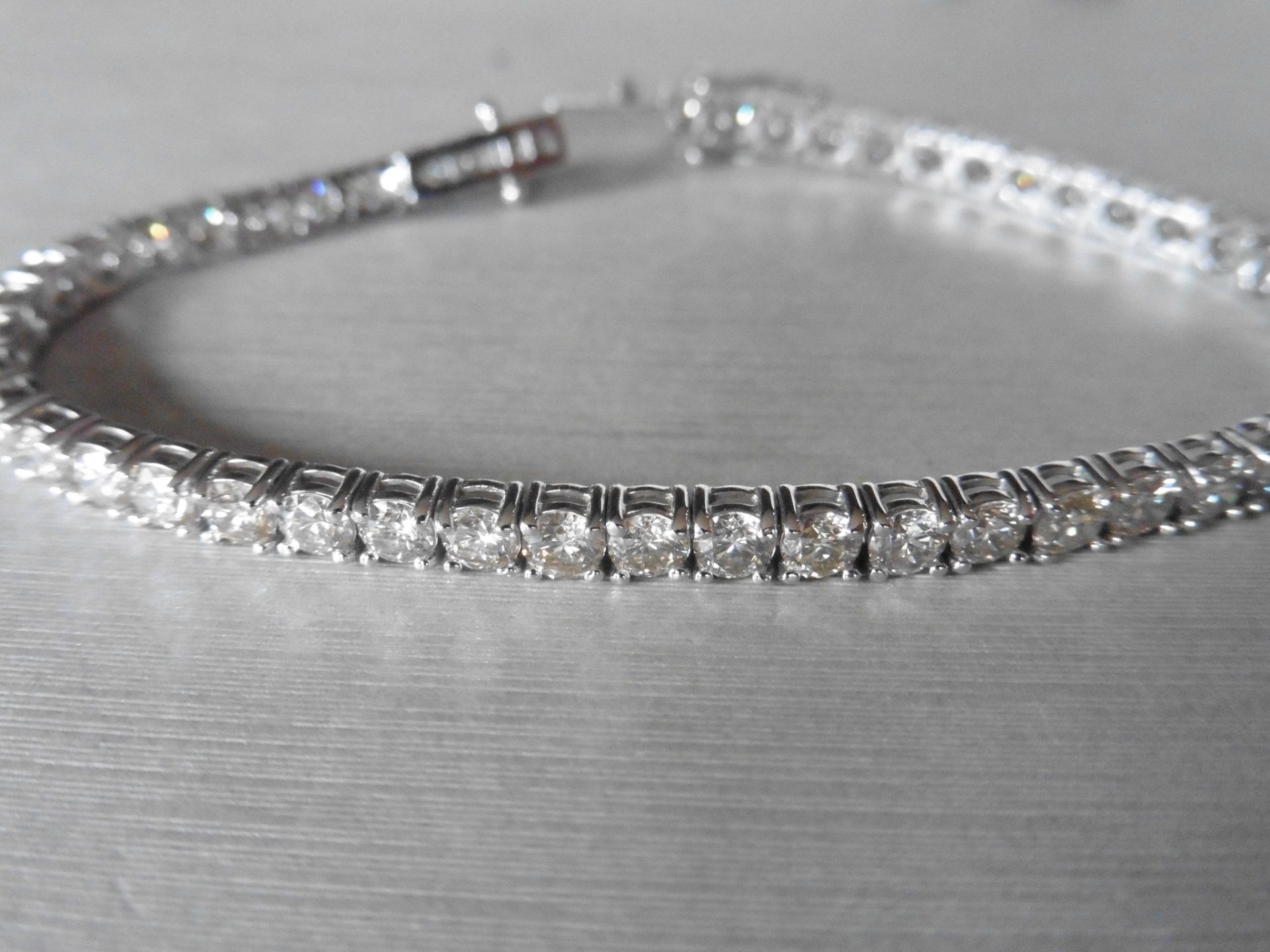 6.50ct Diamond tennis bracelet set with brilliant cut diamonds of I/J colour, si2 clarity. All set