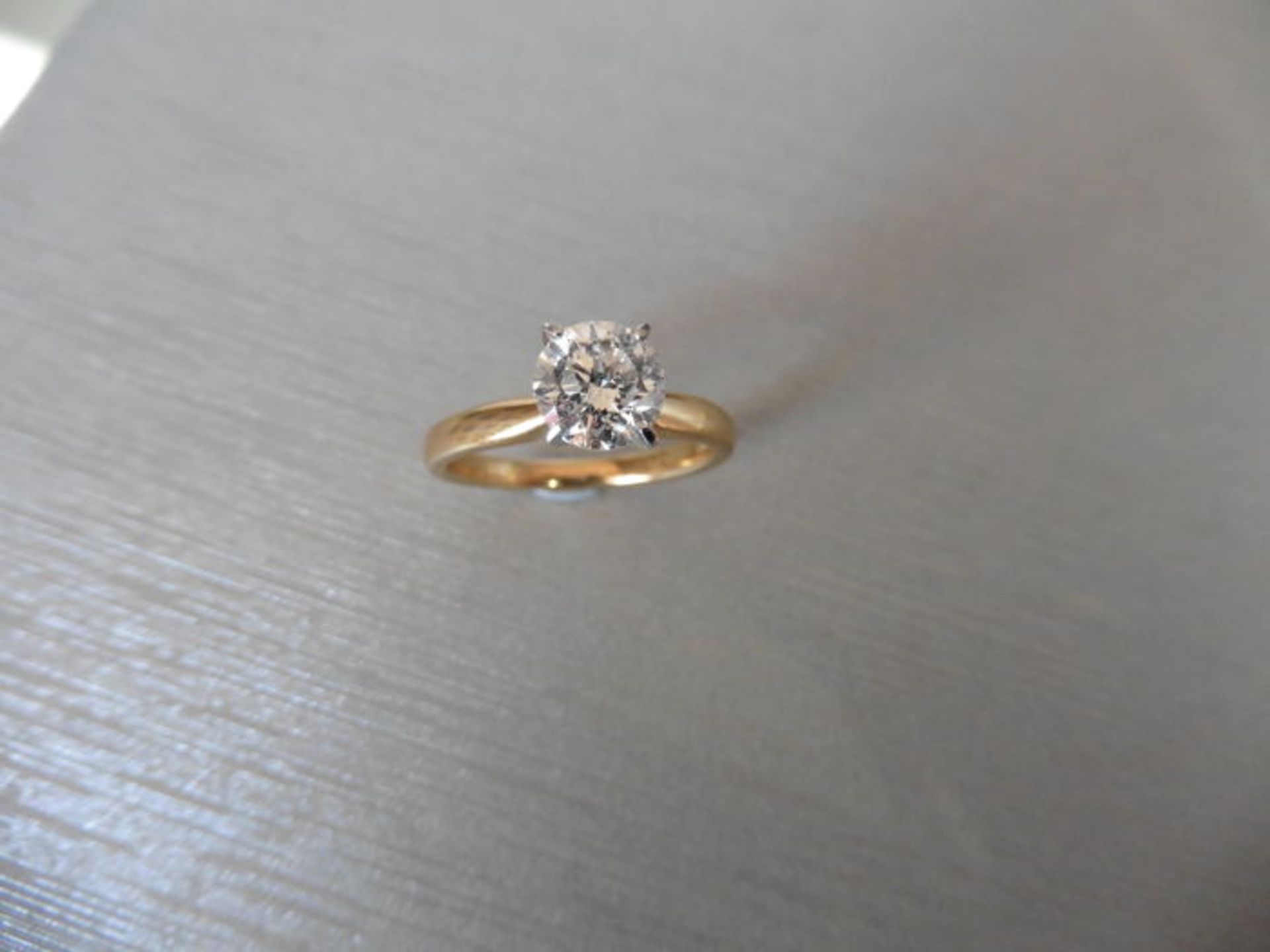 0.91ct Diamond solitaire ring with a brilliant cut diamond, H/I colour and Si1 clarity. Set in - Image 4 of 4