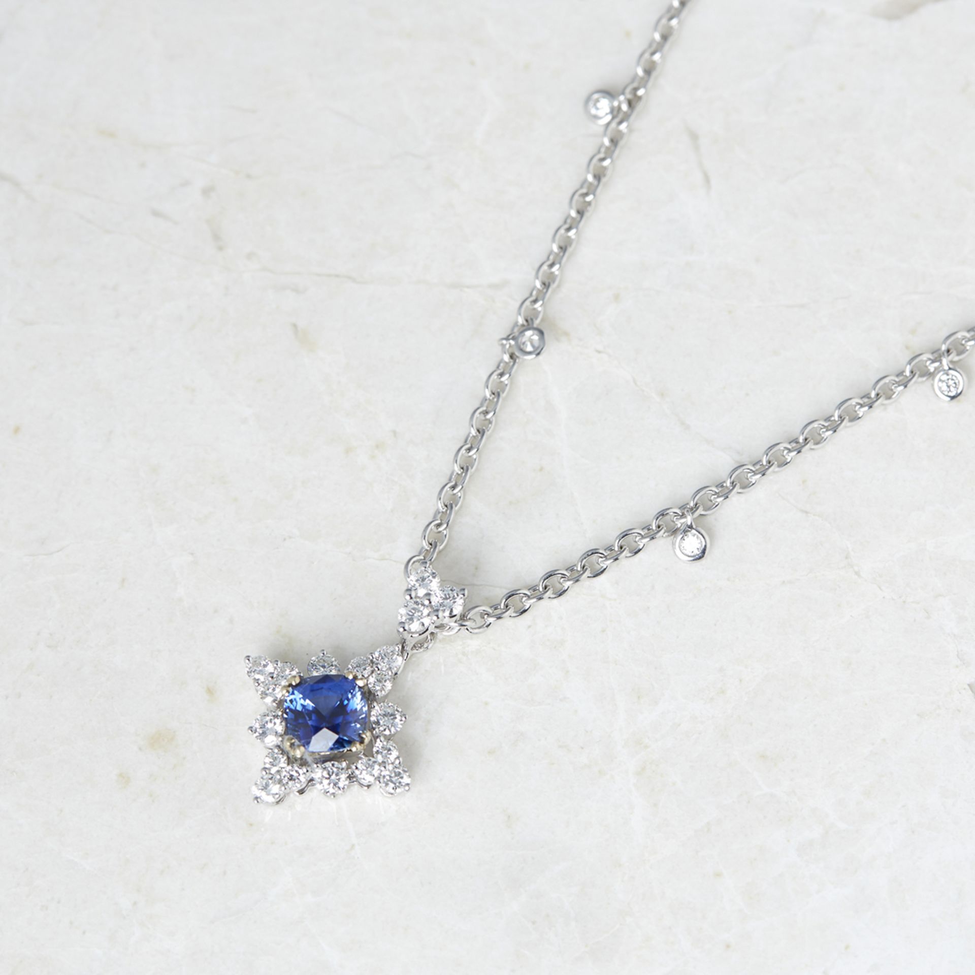 Picchiotti 18k White Gold 2.00ct Sapphire & 1.49ct Diamond Necklace