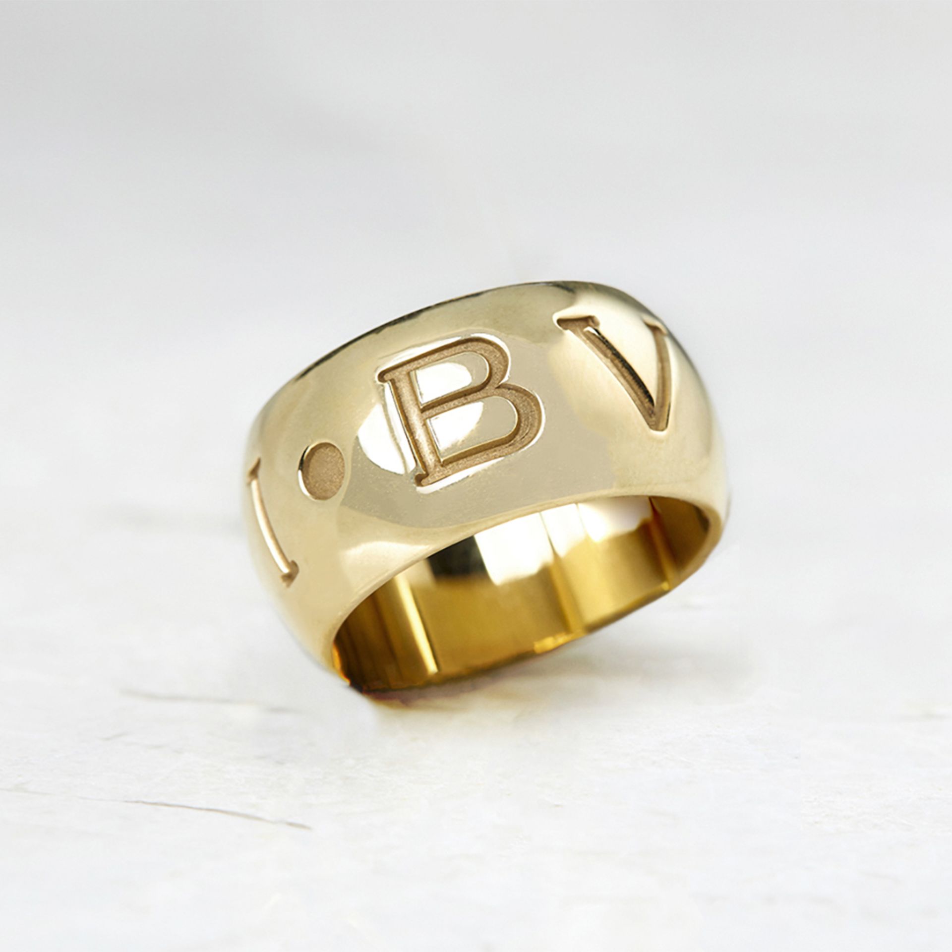 Bulgari 18k Yellow Gold Monologo Ring