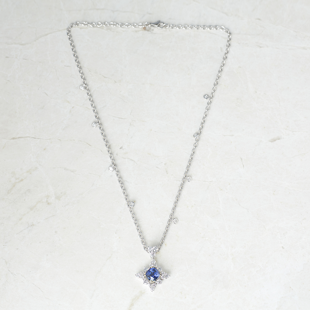 Picchiotti 18k White Gold 2.00ct Sapphire & 1.49ct Diamond Necklace - Image 6 of 6