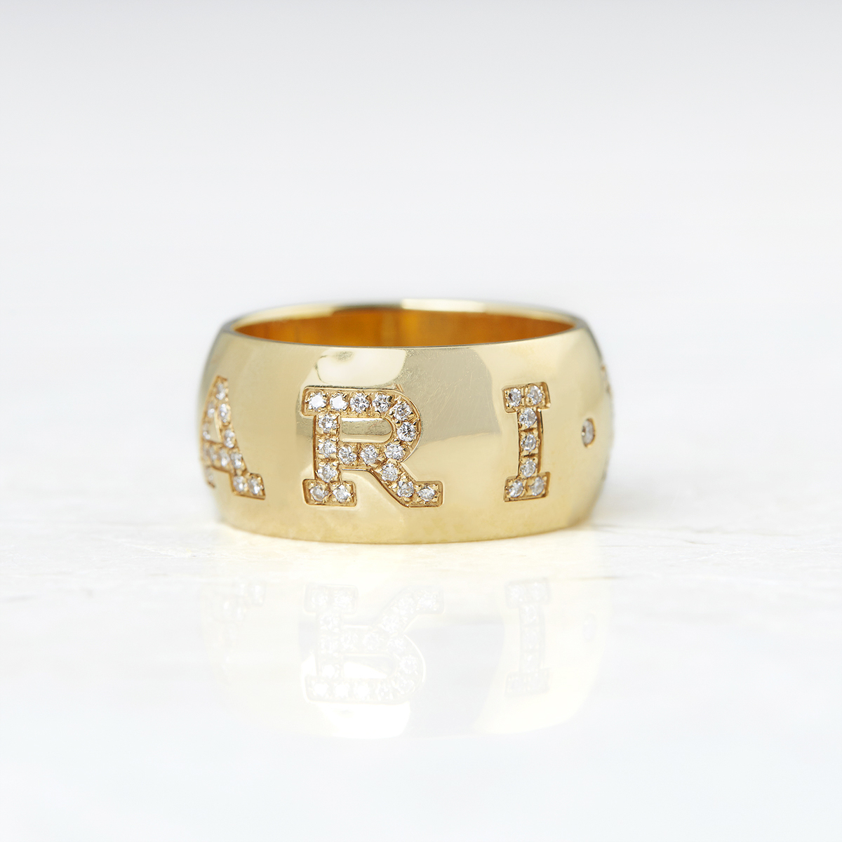 Bulgari 18k Yellow Gold 0.50ct Diamond Monologo Ring - Image 2 of 4