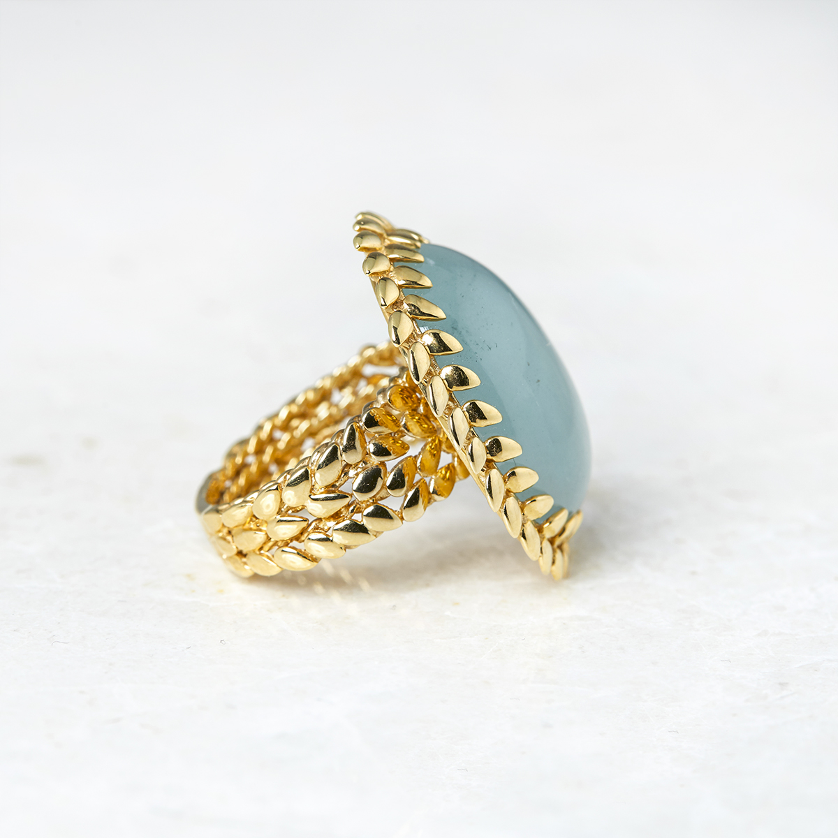 Carla Amorim 18k Yellow Gold Cabochon Aquamarine Ring - Image 3 of 5