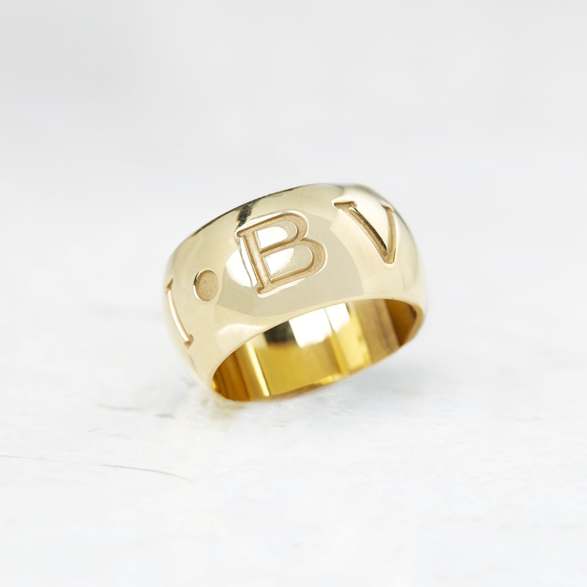 Bulgari 18k Yellow Gold Monologo Ring