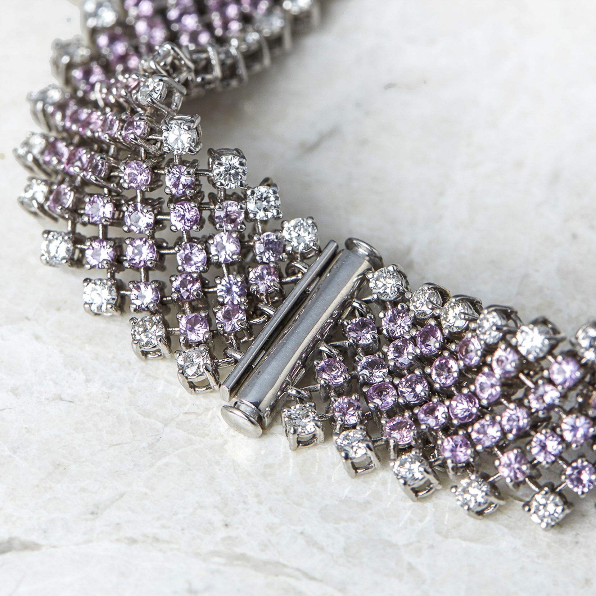 Asprey 18k White Gold 7.00ct Pink Sapphire & 3.15ct Diamond Bracelet - Image 5 of 7