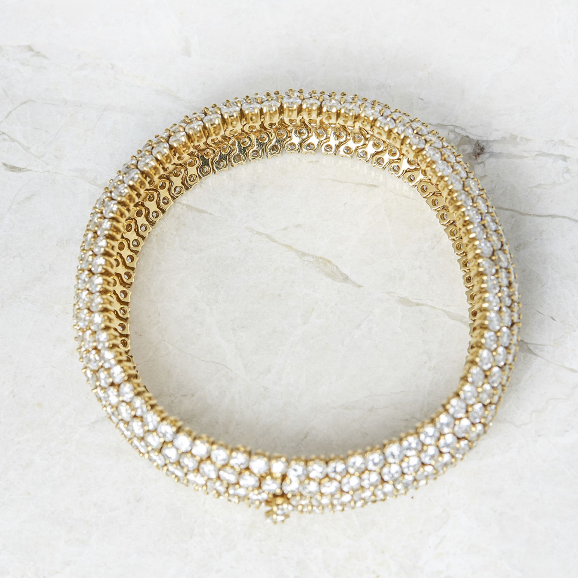 Unbranded 18k Yellow Gold Round Brilliant Cut 49.00ct Diamond Cluster Bracelet - Image 7 of 7