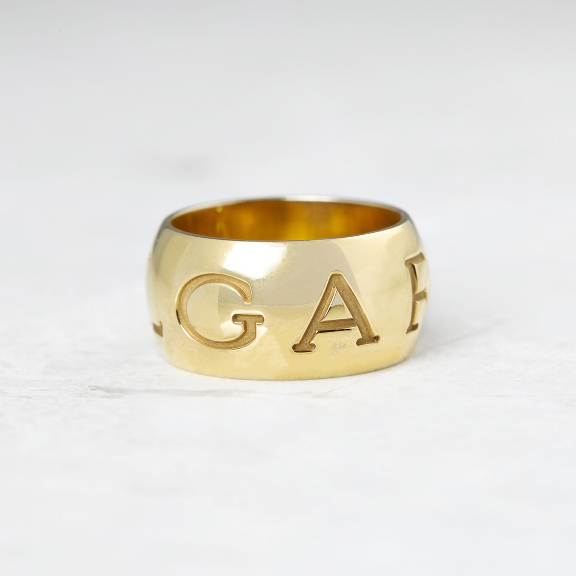 Bulgari 18k Yellow Gold Monologo Ring - Image 4 of 5