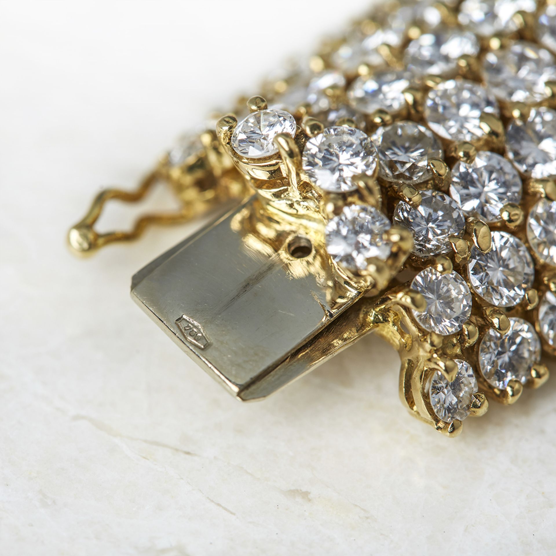 Unbranded 18k Yellow Gold Round Brilliant Cut 49.00ct Diamond Cluster Bracelet - Image 5 of 7