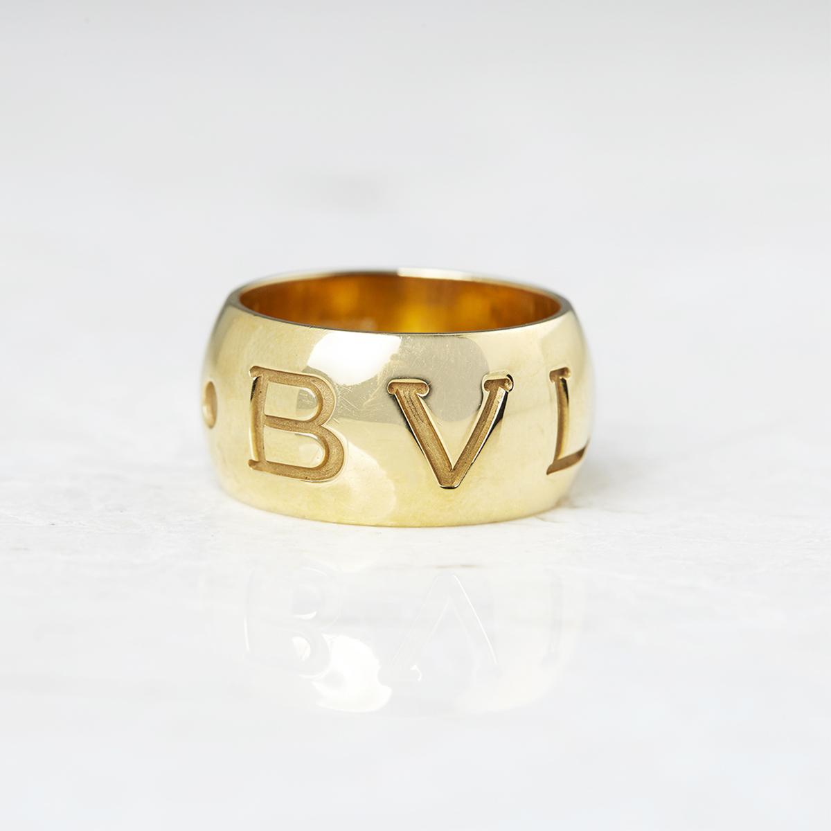 Bulgari 18k Yellow Gold Monologo Ring - Image 2 of 5