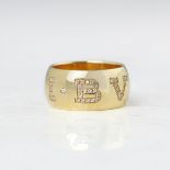 Bulgari 18k Yellow Gold 0.50ct Diamond Monologo Ring