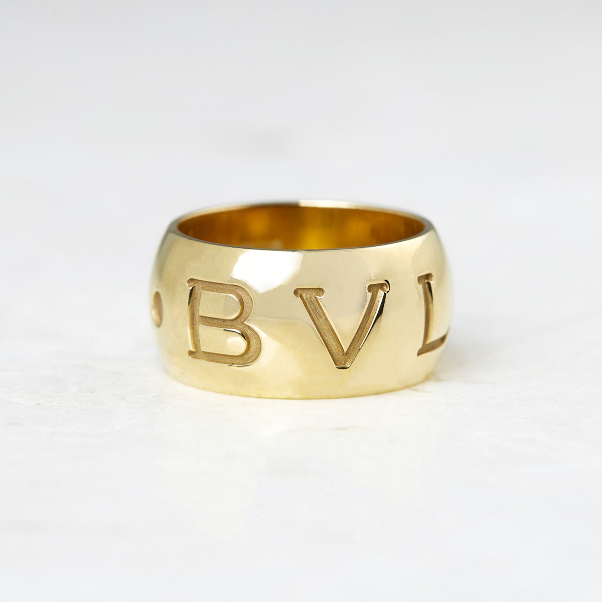 Bulgari 18k Yellow Gold Monologo Ring - Image 2 of 5