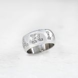 Bulgari 18k White Gold 0.50ct Diamond Monologo Ring