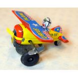 1960's Tinplate Circus Plane by Yone Japan