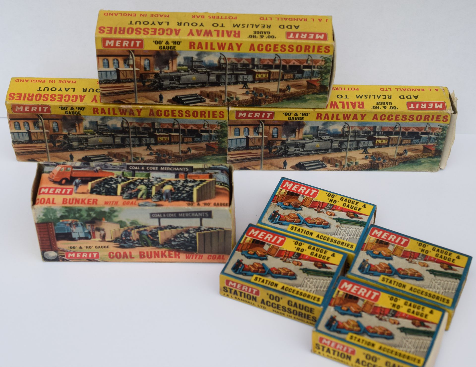 Set Of Merit Railway Accessories In Boxes