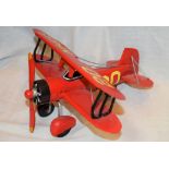 Red Tinplate Biplane