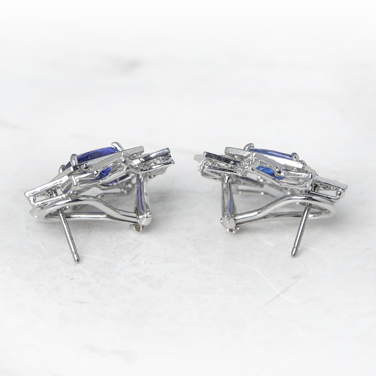 18k White Gold 3.00ct Tanzanite & 2.08ct Diamond Star Earrings - Image 2 of 6