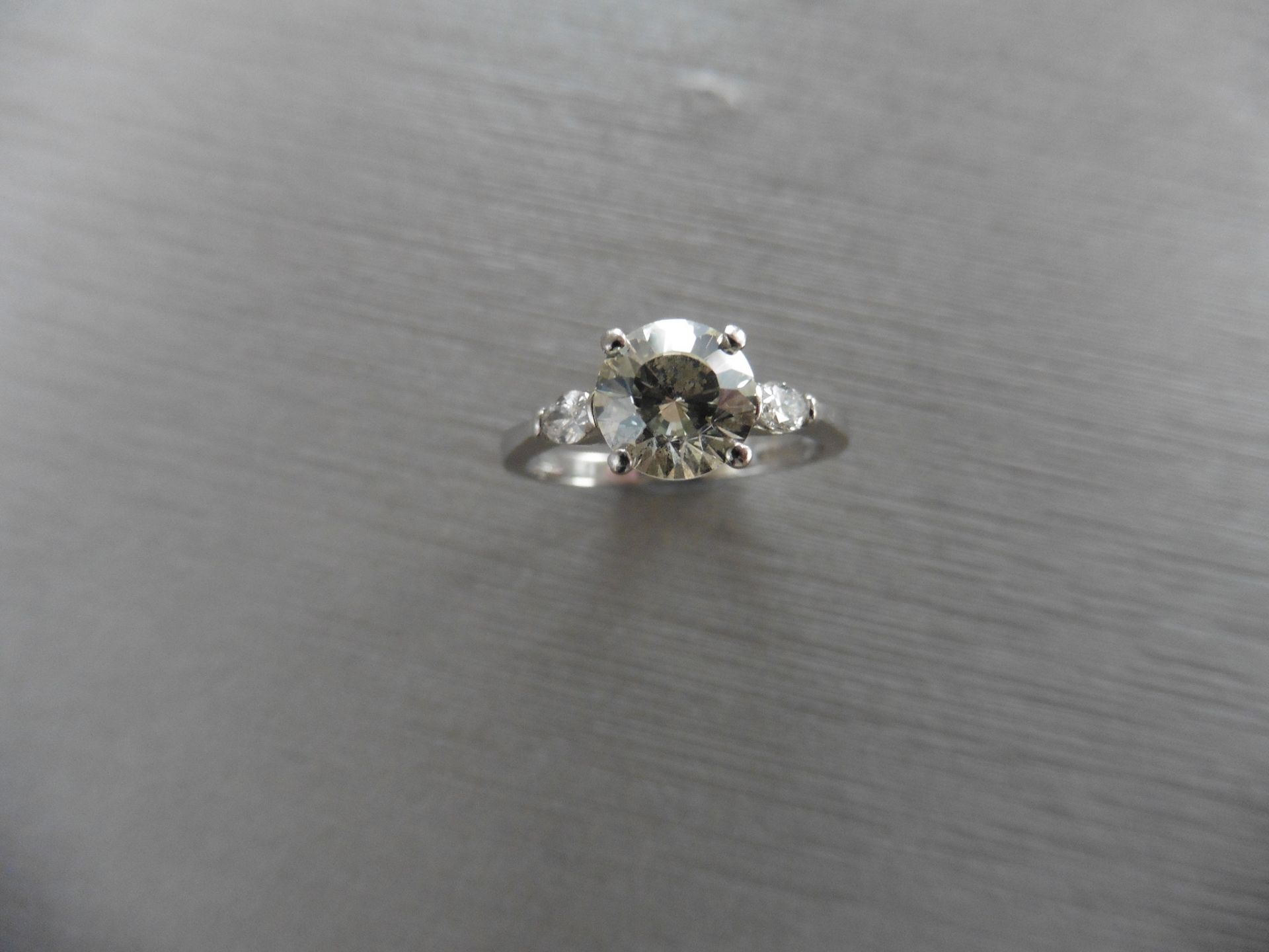 1.33ct diamond set solitaire ring. Set with a round cut diamond, K colour, VS1 clarity weighing - Image 2 of 4