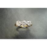 3.00ct diamond trilogy ring. 3 brilliant cut diamonds ( enhanced stones ) J colour, P1 clarity.