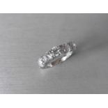 3.50ct Diamond 5 stone ring set with 5 brilliant cut diamonds, I colour, i1 clarity. Four claw