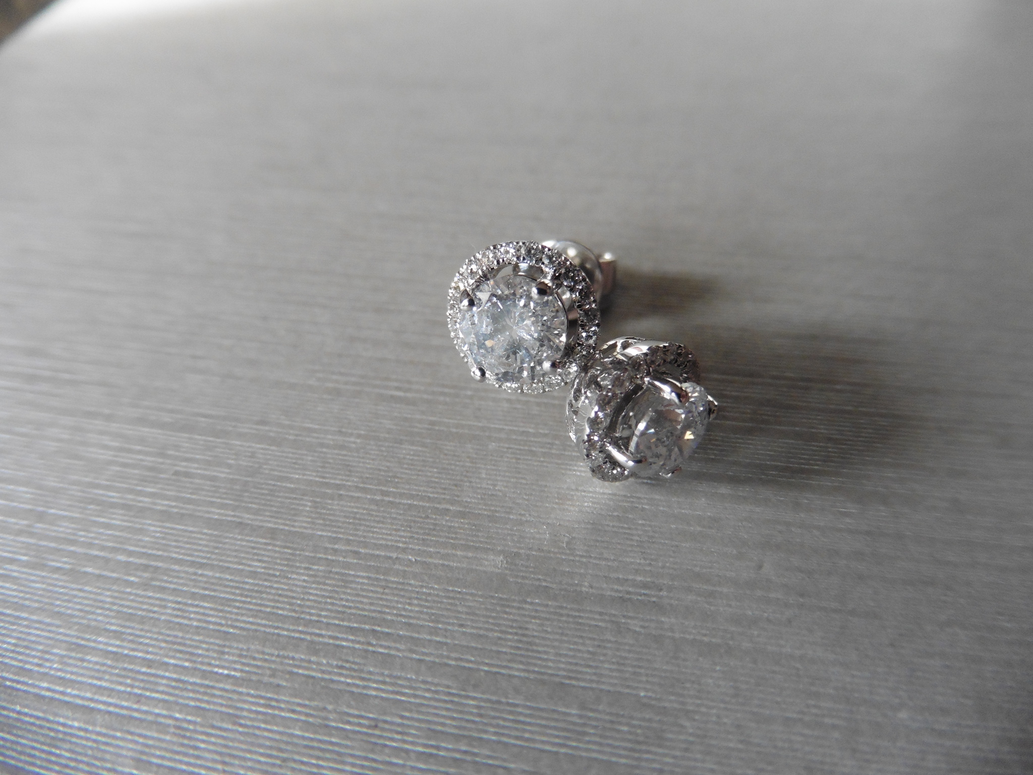 1.40ct Diamond set solitaire style earrings. Each set with 0.70ct brilliant cut diamond, I colour, - Image 3 of 3