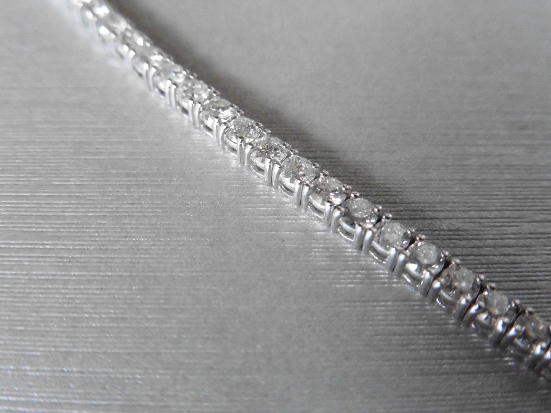 6.60ct Diamond tennis bracelet set with brilliant cut diamonds of I/J colour, si2 clarity. All set - Image 2 of 3