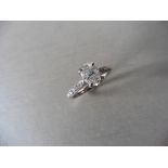 0.82ct oval diamond set solitaire ring. Centre diamond G/H colour, Si3 clarity. Shoulders micro